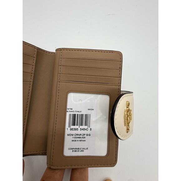 RETAIL $198 Coach Medium Corner Zip Wallet In Signature Canvas*NWT - Picture 12 of 13